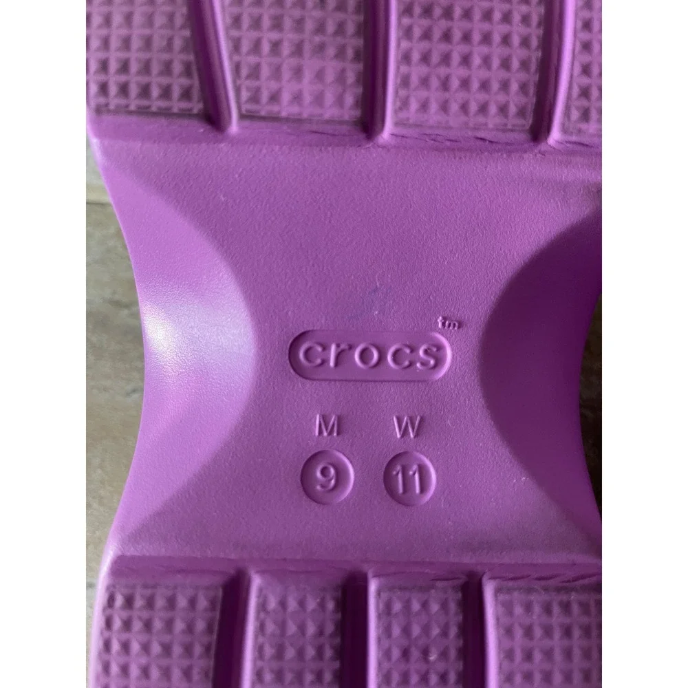 Crocs Classic Crush Clog Men 9 Women 11 Purple Platform Comfort Shoes Excellent
